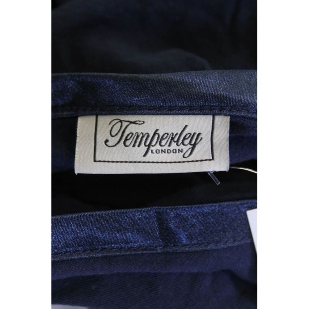 Temperley London Mens LOng Sleeve Scoop Neck Classic Tee Shirt Navy Size Large - Picture 4 of 6